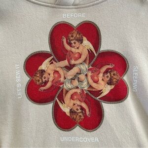 Undercover Printed Cotton Hoodie - Cream